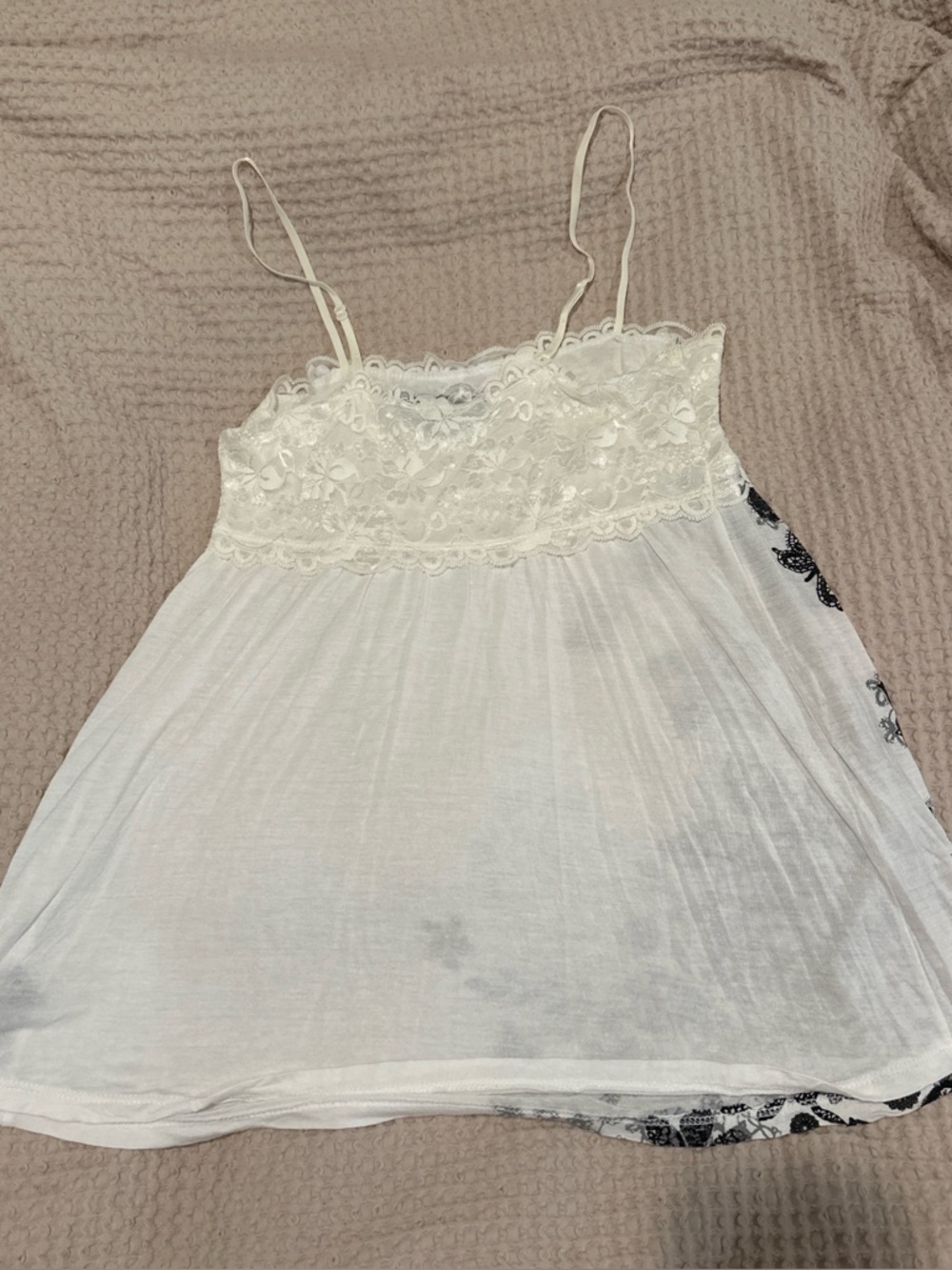 Vintage Forever 21 Lace-Trim Babydoll Tank Top - Picture 2 of 4
